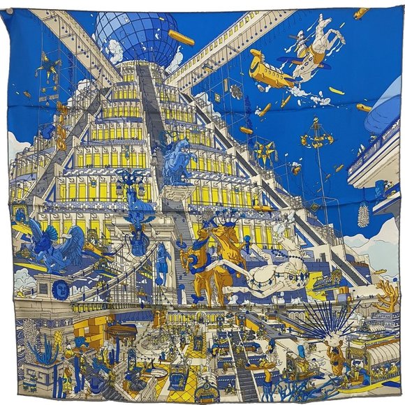 Hermes Accessories - Hermes 90cm Silk Scarf La Legende du Cheval a Plumes by Ugo Gattoni